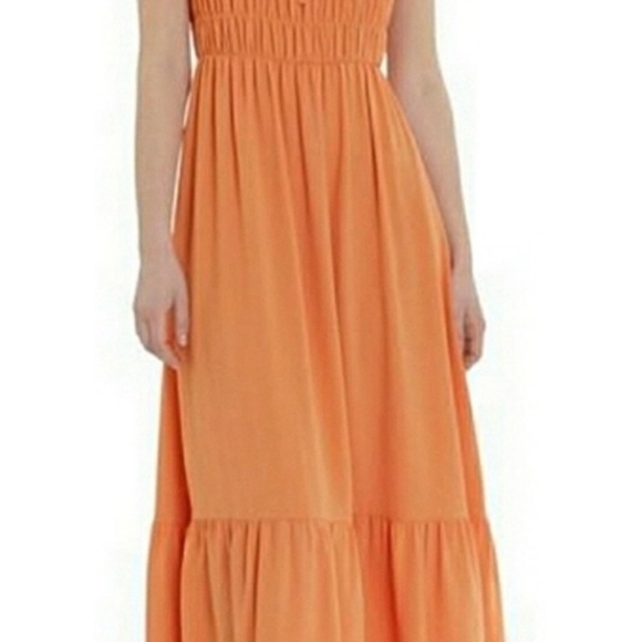NWT DONNA MORGAN Cordelia Tiered Maxi Dress/ Orange - Picture 4 of 6